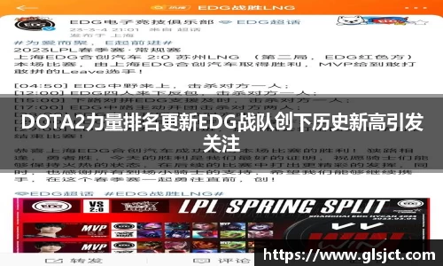 DOTA2力量排名更新EDG战队创下历史新高引发关注
